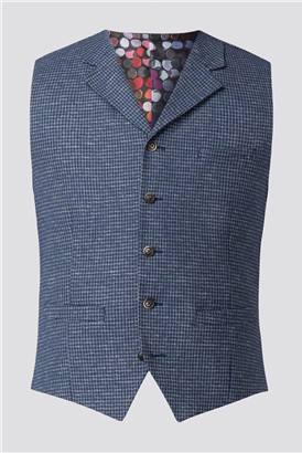 Blue Dogtooth Waistcoat