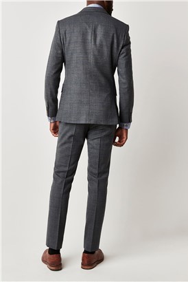  Blue Textured Slim Fit Suit Jacket