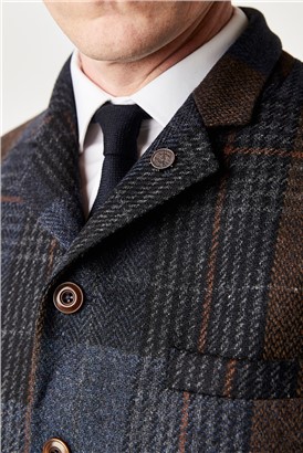  Blue and Brown Check Waistcoat