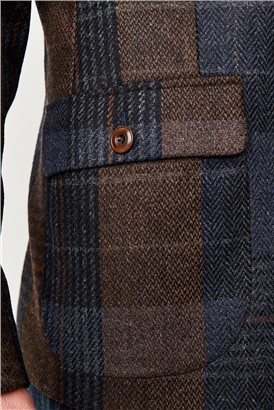  Blue and Brown Check Waistcoat