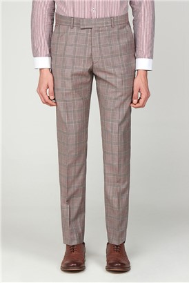  Pink Check Wool Trousers