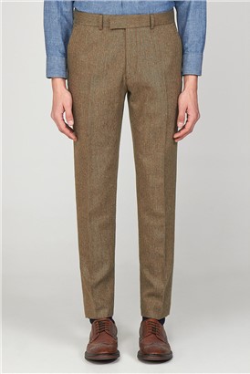  Slim Fit Pimlico Brown Herringbone Slim Fit Trousers