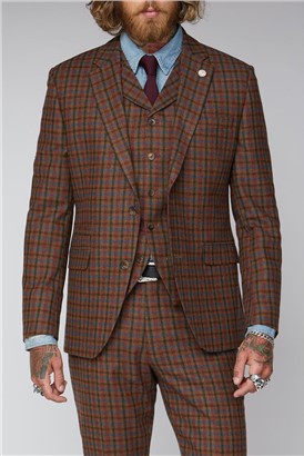  Tan, Teal and Orange Check Jacket