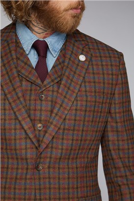  Tan, Teal and Orange Check Jacket