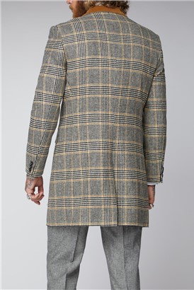  Gold, Black and Ecru Check Overcoat