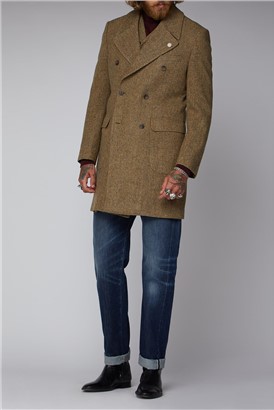  Gold & Taupe Herringbone Overcoat