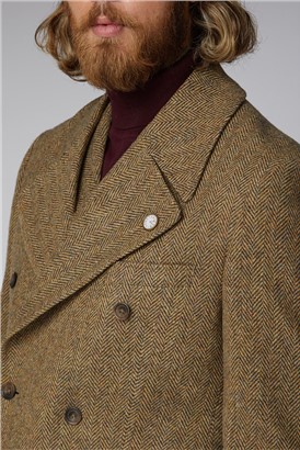  Gold & Taupe Herringbone Overcoat