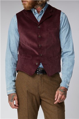  Maroon Cord Waistcoat