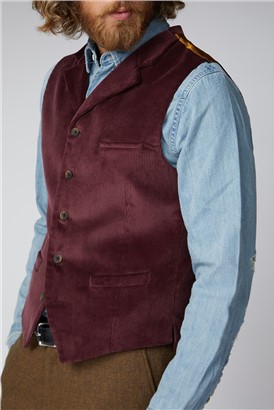  Maroon Cord Waistcoat