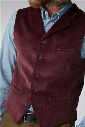  Maroon Cord Waistcoat