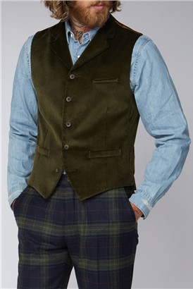  Olive Cord Waistcoat