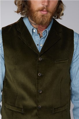  Olive Cord Waistcoat