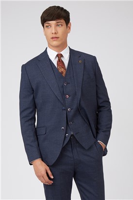  Tailored Fit Navy Suit Jacket