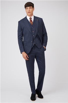  Tailored Fit Navy Suit Jacket