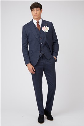  Tailored Fit Navy Suit Jacket