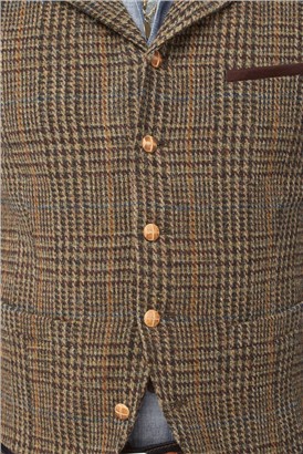 Brown Shetland Check Waistcoat