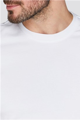 White Crew Neck Stretch T-Shirt