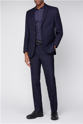  Esteem Navy Sharkskin Suit Jacket