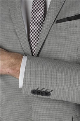  Grey Puppytooth Slim Fit Suit Jacket