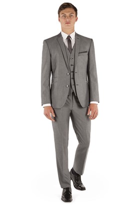  Silver Tonic Slim Fit  Grey Waistcoat