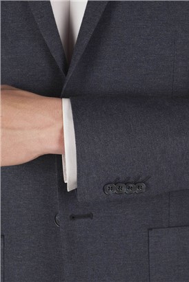  Navy Textured Slim Fit Formal Jacket