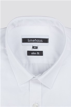  Plain White Slim Fit Shirt