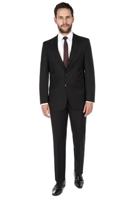  Black Herringbone Regular Fit Suit Jacket