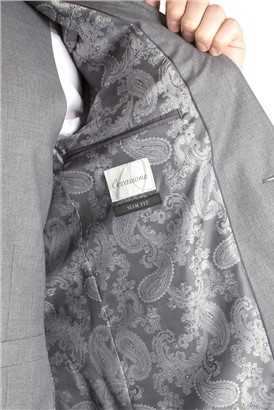  Grey Slim Fit Suit Jacket