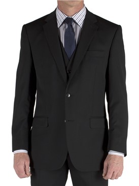  Plain Black Twill Suit Waistcoat