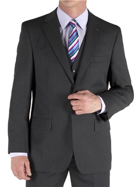  Plain Charcoal Twill Suit Waistcoat