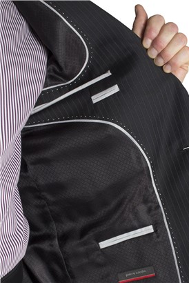  Black Stripe Regular Fit Suit Jacket