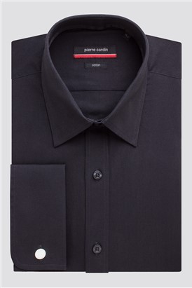  Black Cotton Double Cuff Shirt