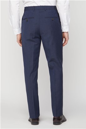 Navy Linen Blend Trousers