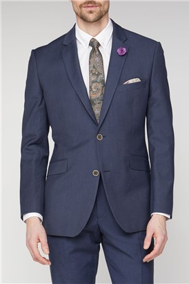 Navy Linen Blend Jacket