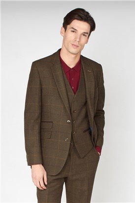  Tailored Fit Green Heritage Check Jacket