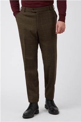  Tailored Fit Green Heritage Checked Trousers