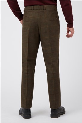  Tailored Fit Green Heritage Checked Trousers