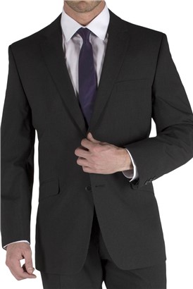  Tailored Fit Charcoal Stripe Suit Jacket