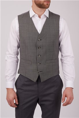  Regular Fit Grey Pick And Pick Vest