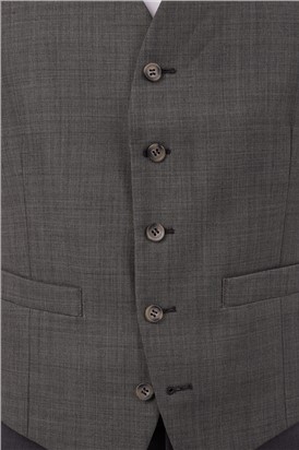  Regular Fit Grey Pick And Pick Vest