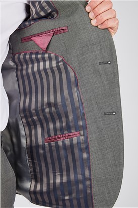  Grey Pick And Pick Tailored Fit Jacket