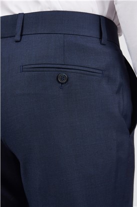  Tailored Fit Ink Blue Sharkskin Trousers