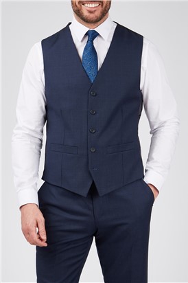  Ink Blue Sharkskin Waistcoat