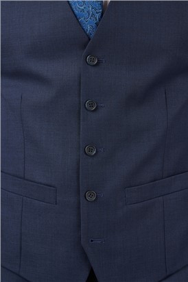  Ink Blue Sharkskin Waistcoat
