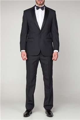  Classic Fit Plain Black Tie Jacket