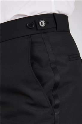  Tailored Fit Black Dinner Trousers