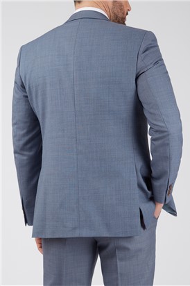  Tailored Fit Light Blue Sharkskin Waistcoat