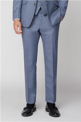  Tailored Fit Light Blue Sharkskin Trousers