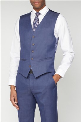  Navy Plain Pindot Waistcoat
