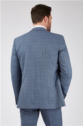  Tailored Fit Light Blue Sharkskin Suit